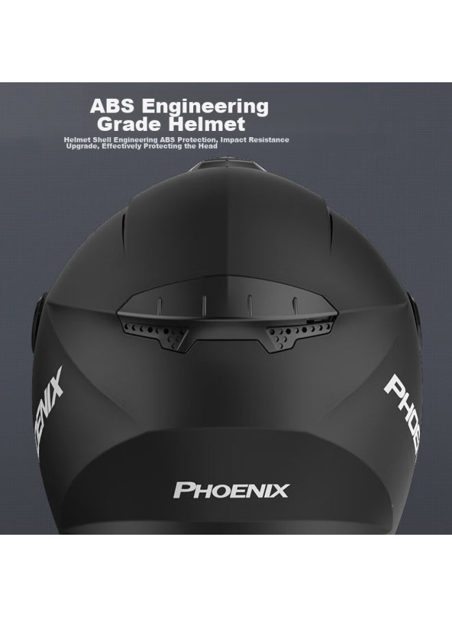 Phoenix New National Standard Class A 3c Certified Electric Motorcycle Helmet With Dual Visor, Anti-fog, Windproof, Warm, Bright White, Uni All-season Electric Scooter 3/4 Half Helmet Winter Safety Cap - Image 3