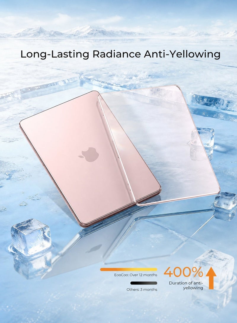 سجيت حافظة متوافقة مع MacBook Neo مقاس 13 بوصة (إصدار 2026، موديل A3404 مع شريحة A18 Pro)، غلاف بلاستيكي صلب مع غطاء لوحة مفاتيح لحماية MacBook Neo مقاس 13 بوصة، شفاف كريستالي، وردي هادئ - Image 3