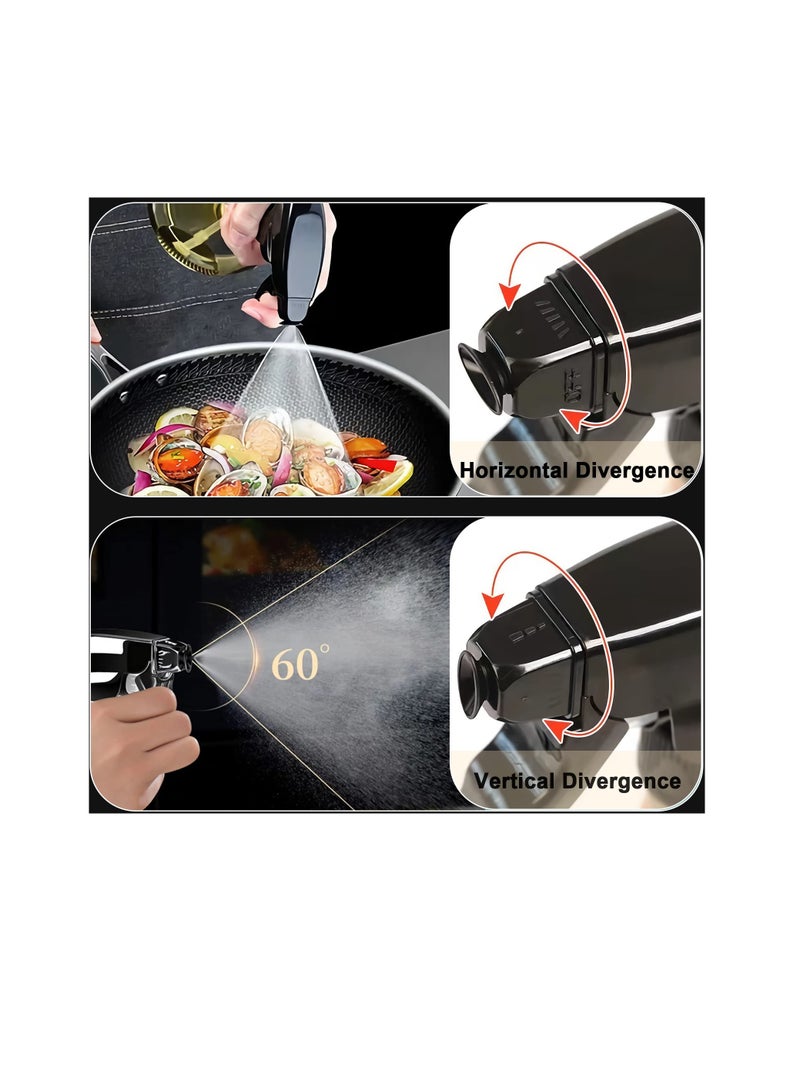 SYOSI Oil Spray Bottle, 240 ml Glass Oil Dispenser Bottle, White Vinegar Sprayer Cooking Olive Oil Spray Bottle, Oil Preparation Dispensers for Kitchen Cooking Salad Baking BBQ - Image 2