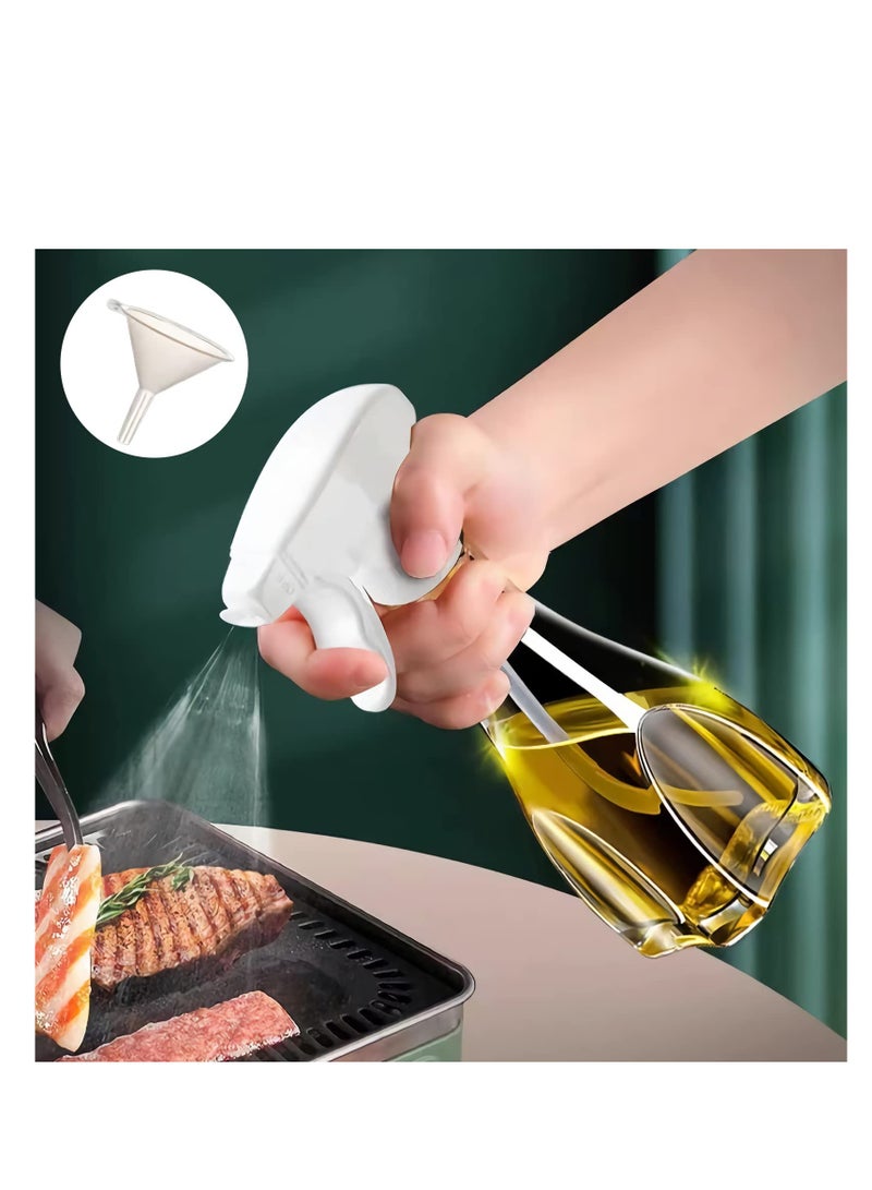 SYOSI Oil Spray Bottle, 240 ml Glass Oil Dispenser Bottle, White Vinegar Sprayer Cooking Olive Oil Spray Bottle, Oil Preparation Dispensers for Kitchen Cooking Salad Baking BBQ - Image 1