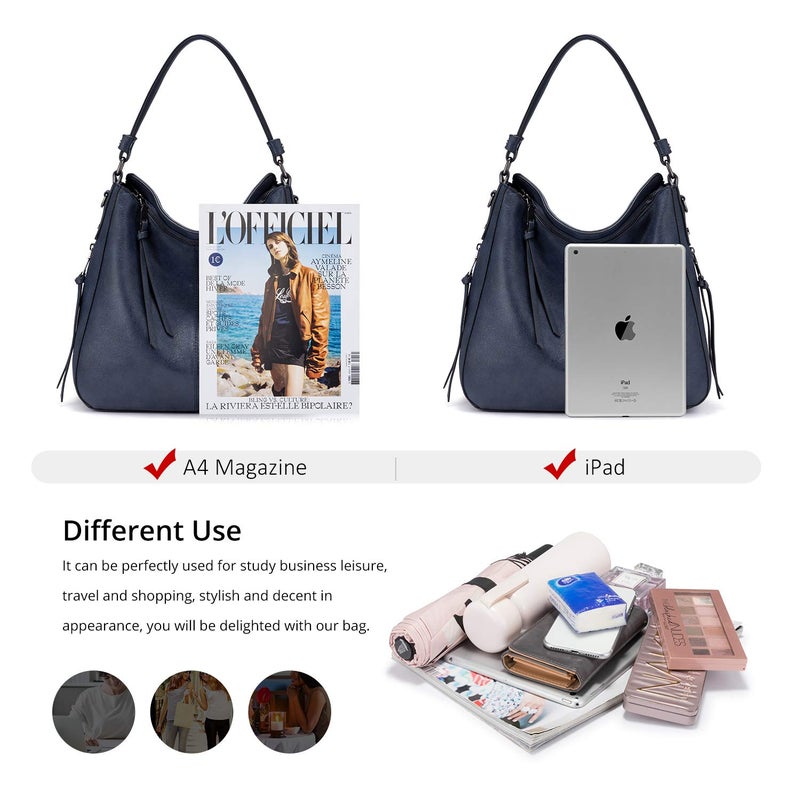 Realer Handbags for Women Large Designer Ladies Hobo bag Bucket Purse Faux Leather - Image 2