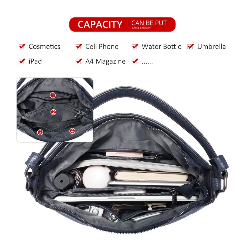 Realer Handbags for Women Large Designer Ladies Hobo bag Bucket Purse Faux Leather - Image 4