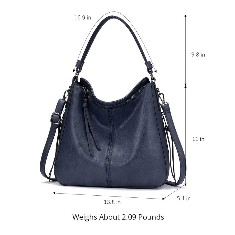 Realer Handbags for Women Large Designer Ladies Hobo bag Bucket Purse Faux Leather - Image 3
