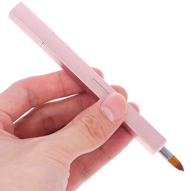 2pcs Retractable Nylon Dual-ended Lip Brush Set, Portable Lipstick Applicator Wands for Women, Pink Lip Gloss and Balm Makeup Tools for Travel and Daily Use - Image 4