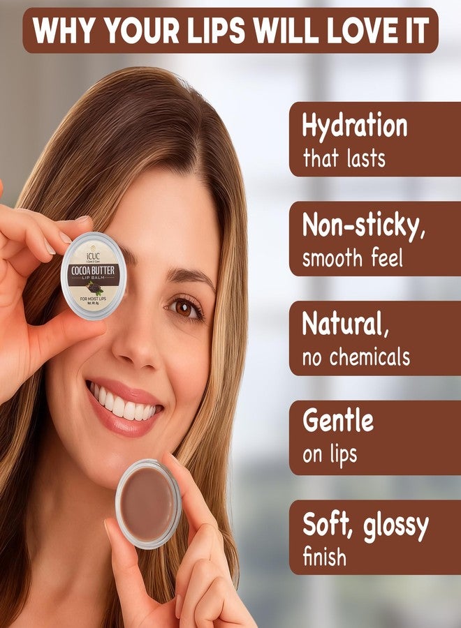 iCUC Cocoa Butter Lip Balm Use For Men & Women Dark Lips To Lighten - Benefits Of Shea Butter & Vitamin E - Helps Lips To Stay Hydrated Removes Dead-Skin & Moisturized - For Dry & Chapped Lips - 8gm - Image 3