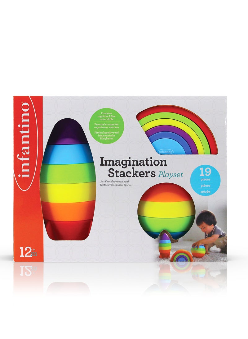 infantino مجموعة ألعاب تراص الخيال (مناسبة من 12 شهرًا) - Image 1