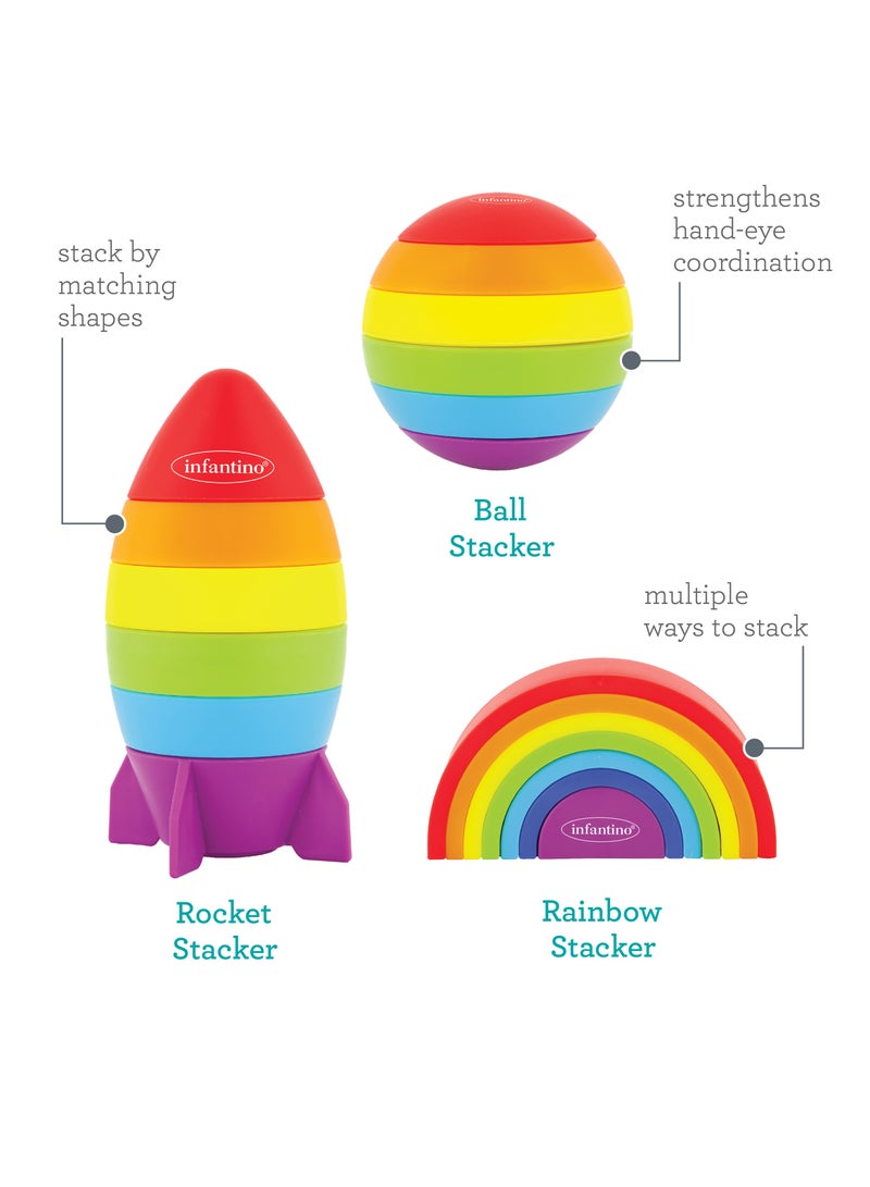 infantino مجموعة ألعاب تراص الخيال (مناسبة من 12 شهرًا) - Image 2