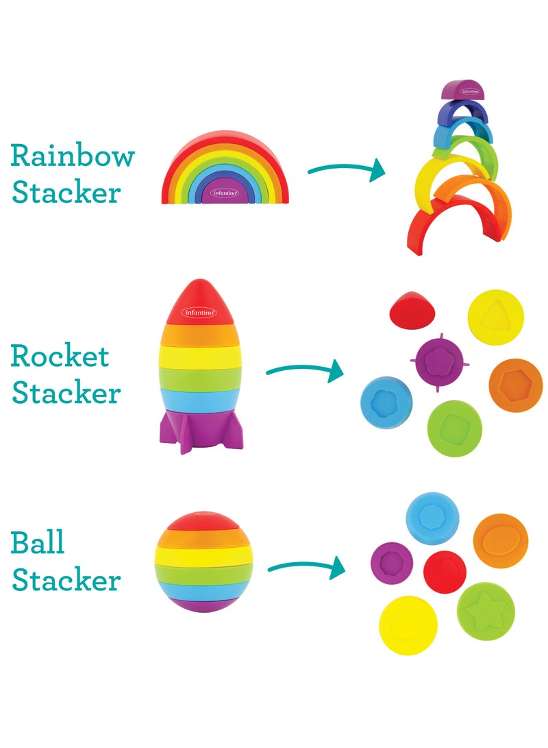 infantino مجموعة ألعاب تراص الخيال (مناسبة من 12 شهرًا) - Image 3