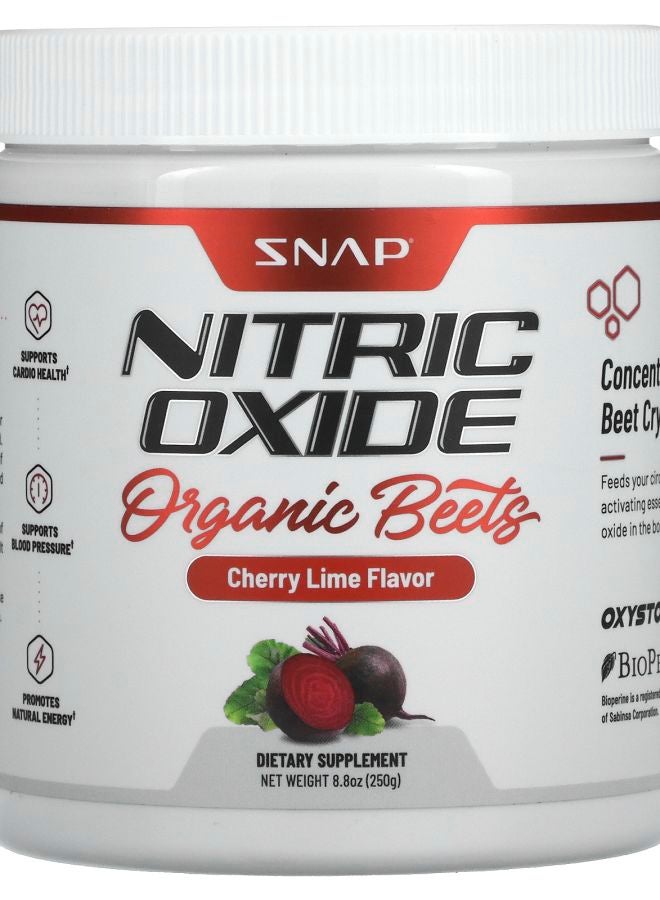 SNAP SUPPLEMENTS Nitric Oxide Organic Beets Cherry Lime 8.8 oz (250 g)
