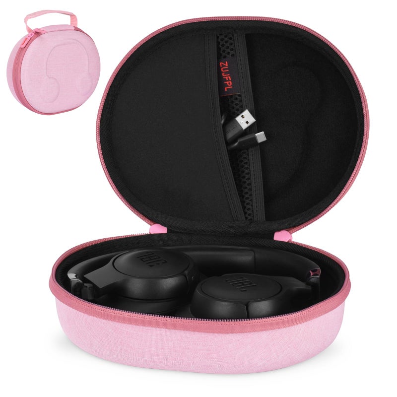 ZUJFPL EVA Hard Case for JBL Live 770NC670NC660NC650BT460NC400BT500BT and JBL Tune 770NC710BT720BT700BT750BT520BT510BT760NC660NC500E45BT Wireless Headphone Pink CaseInside Black - Image 2