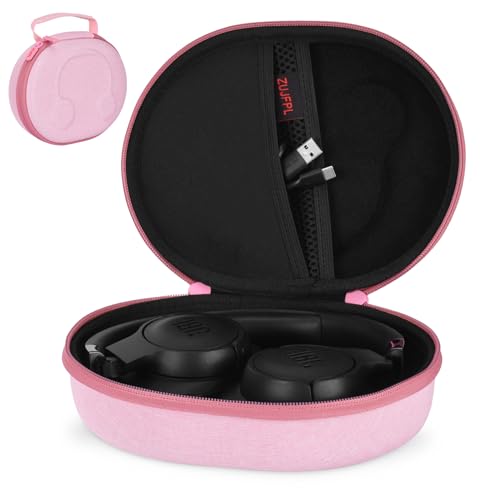 ZUJFPL EVA Hard Case for JBL Live 770NC670NC660NC650BT460NC400BT500BT and JBL Tune 770NC710BT720BT700BT750BT520BT510BT760NC660NC500E45BT Wireless Headphone Pink CaseInside Black - Image 1