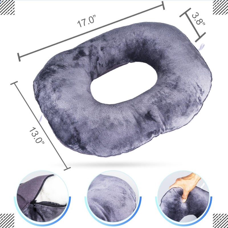 QIUCHA Pillow Tailbone Pain Relief Cushion, Soft Pad for Bed Sores. Anti-Decubitus Pad-Breathable for Hemorrhoids, Prostate and Surgery, Cushion for Office Chair, Long Travel, Car and Home Sofa - Image 5