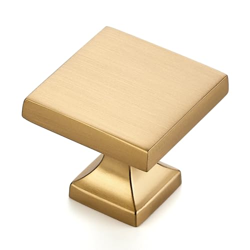 HomeExpert Home Expert 30 Pack Cabinet Knobs Champagne Bronze Kitchen Cabinet Knobs Hardware for Dresser Drawers Kitchen Hardware Square Drawer Pulls - Image 1