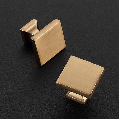 HomeExpert Home Expert 30 Pack Cabinet Knobs Champagne Bronze Kitchen Cabinet Knobs Hardware for Dresser Drawers Kitchen Hardware Square Drawer Pulls - Image 3