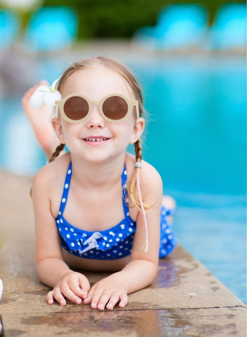 Kids Round Sunglasses Cute Circle Sunglasses for Baby Toddler Infant Polarized Bright Color Frame Sunglasses Kids Sunglasses Retro Outdoor Beach Glasses Sunglasses for Girls Boys Costume 6 Pairs - Image 2