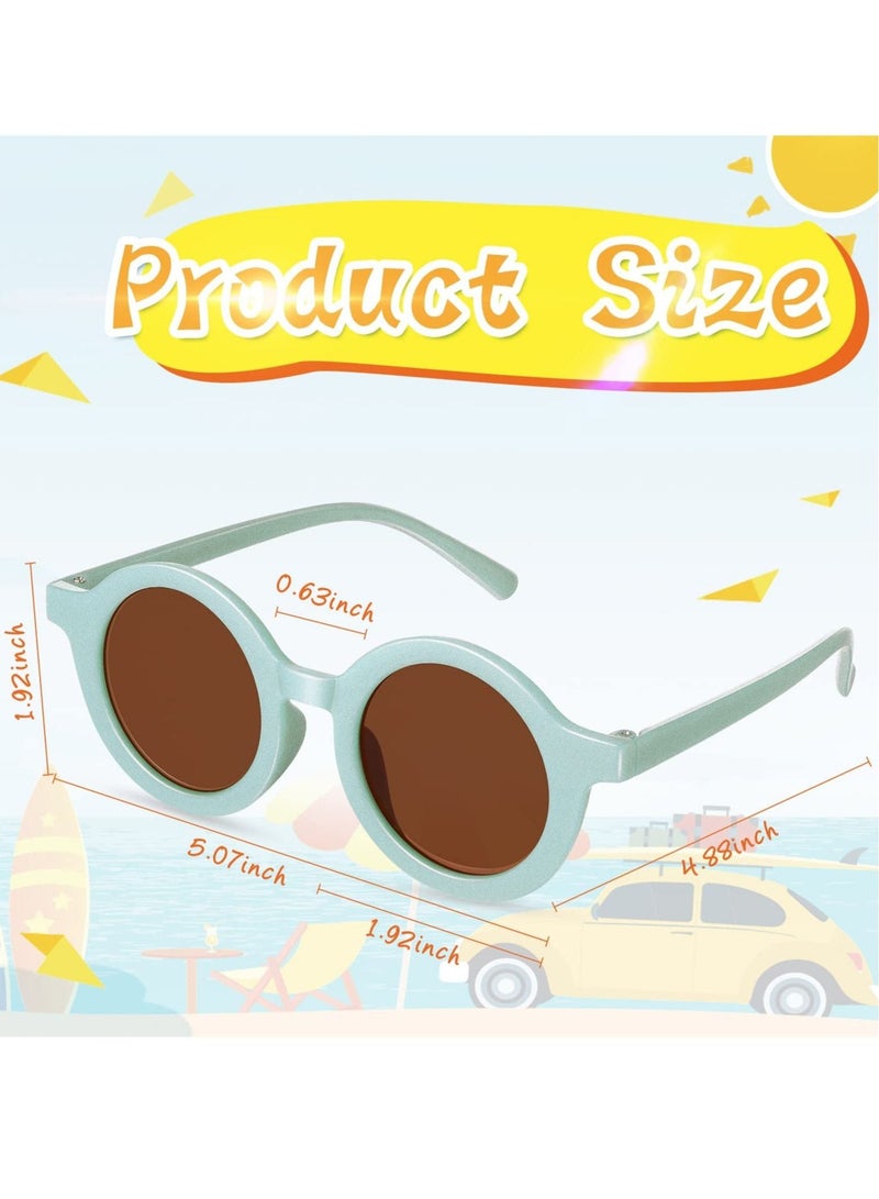 Kids Round Sunglasses Cute Circle Sunglasses for Baby Toddler Infant Polarized Bright Color Frame Sunglasses Kids Sunglasses Retro Outdoor Beach Glasses Sunglasses for Girls Boys Costume 6 Pairs - Image 5