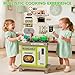 TooyBing Kids Kitchen Playset Toddler Play Kitchen Set Toys with Sound Light Cooking Stove Play Sink Play Food Kitchen Accessories Pretend Kitchen Toy for Kids Toddlers Girls Green - Image 4
