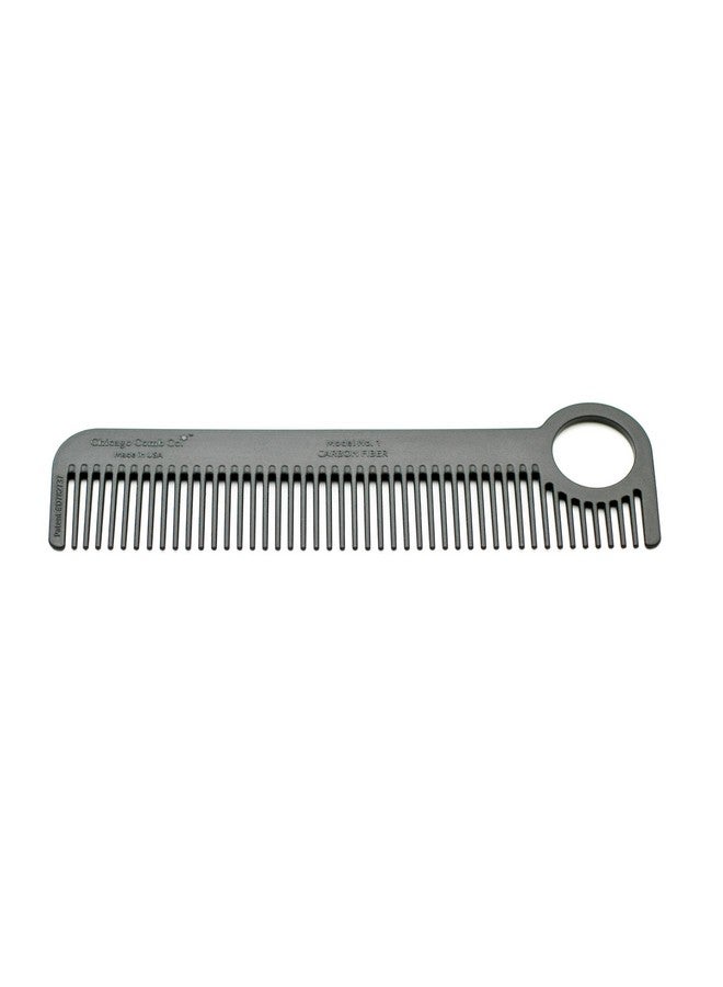 Chicago Comb Model 1 Carbon Fiber Made In Usa Smooth Strong And Light Antistatic Heatresistant 5.5 Inches (14 Cm) Long Ultimate Daily Use Pocket And Travel Comb - Image 1