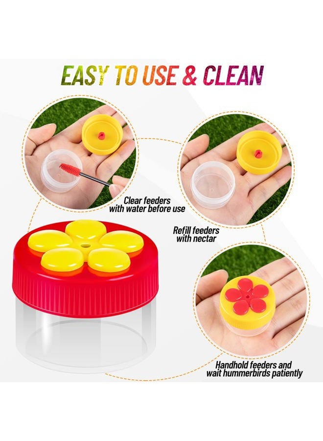 ZHBDMGK Hand Hummingbird Feeder, 4Pcs Mini Flower Hand held Hummingbird Feeder with 4Pcs Cleaning Brush, Window Humming Wild Bird Feeders for Outdoor Supplies - Image 3