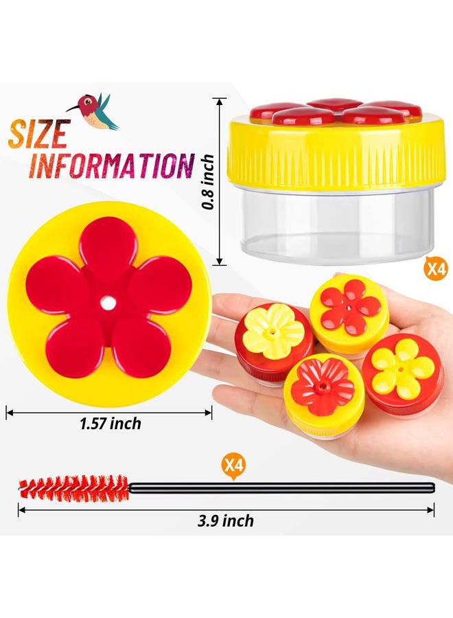ZHBDMGK Hand Hummingbird Feeder, 4Pcs Mini Flower Hand held Hummingbird Feeder with 4Pcs Cleaning Brush, Window Humming Wild Bird Feeders for Outdoor Supplies - Image 2