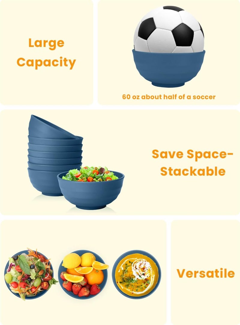 Homienly Cereal Bowl Set, Wheat Straw Fiber Unbreakable Lightweight Bowls Set - Image 5