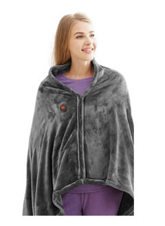 SYOSI Heated Throw Blanket Plush USB Electric Throw Blanket with Zipper, Adjustable 3 Levels Temperature, Wearable Portable Throw Poncho Wrap for Shoulder and Neck (59" x 33.5")  - Image 1