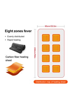 SYOSI Heated Throw Blanket Plush USB Electric Throw Blanket with Zipper, Adjustable 3 Levels Temperature, Wearable Portable Throw Poncho Wrap for Shoulder and Neck (59" x 33.5")  - Image 5