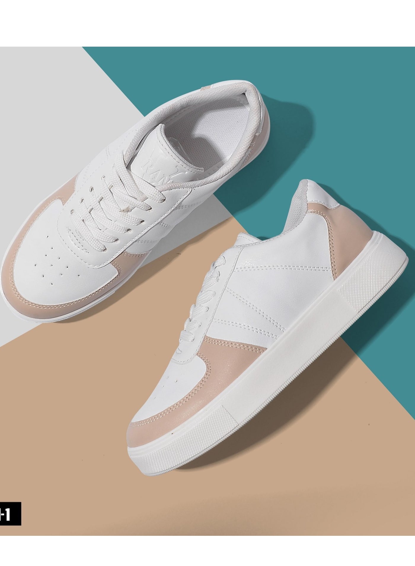 Sports Sneakers - white-beige SN-1