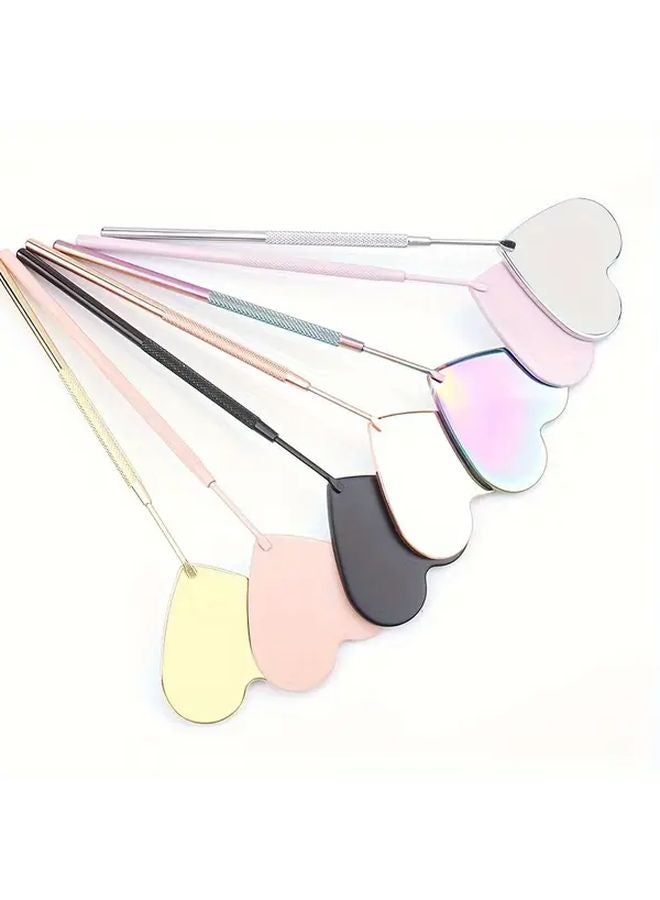 Silvery Heart Eyelash Mirror 45 Degree Angle Design Removable Stainless Steel Extension Tool - Image 3