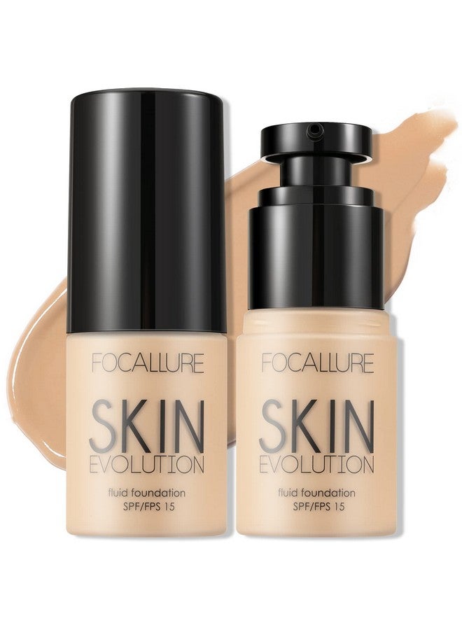FOCALLURE 2 Pcs Liquid Foundation, Skin Evolution Foundation + Concealer, Full Coverage Foundation Makeup, Durable, Waterproof, Oilcontrol, Hides Wrinkles & Lines, Warm Ivory - Image 2