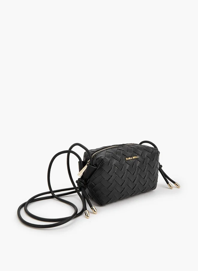 Flora Bella By Shoexpress Textured Crossbody Bag with Sling Handle and Zip Closure