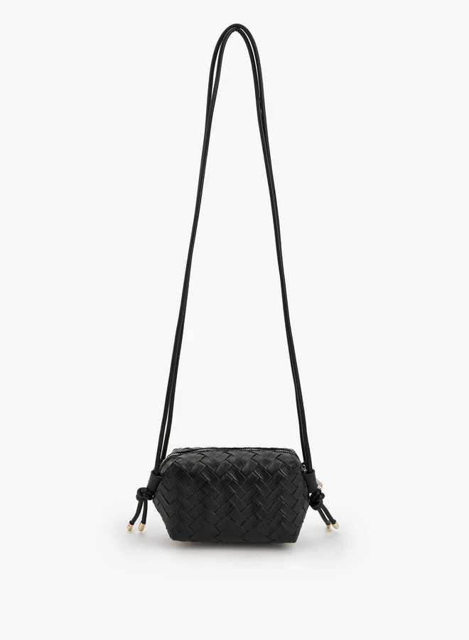 Flora Bella By Shoexpress Textured Crossbody Bag with Sling Handle and Zip Closure