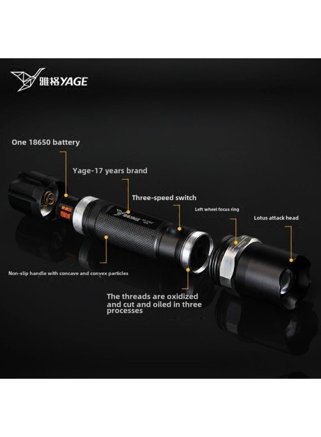 Yage YG-336C Aluminum Alloy Zoom Flashlight Outdoor Lighting Mountaineering Night Riding Yage Flashlight-Product Specifications:Standard - Image 4