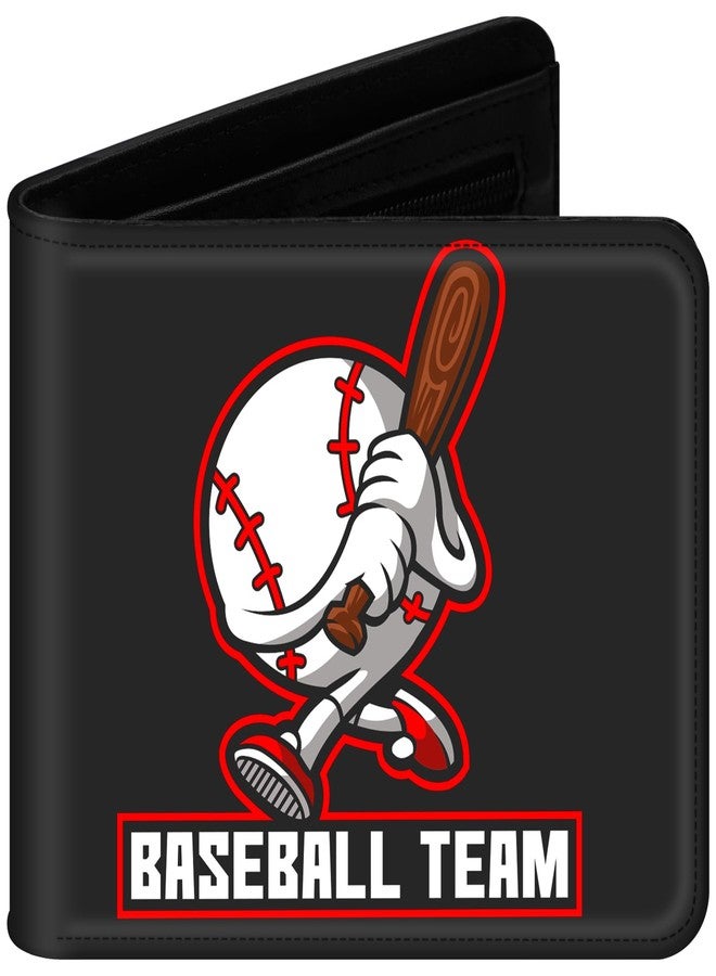 JONYEE Boys Wallet for Kids and Teenager, Funny Leather Bifold Purse with Zipper Coin Pocket and Card Cash Holder for Youth Men, Cool Cartoon Game Wallet for Kids Gifts -Baseball Team - Image 1