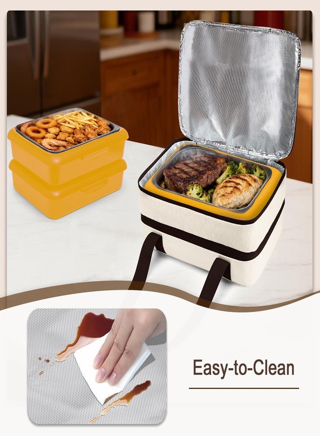 Trunab Insulated Casserole Carrier for Hot or Cold Food, Double Thermal Food Containers, Fit 9x13 Inches Baking Dish Foil Pans, For Picnic Cookouts, Potluck Parties, Beach,Beige (Beige) - Image 3