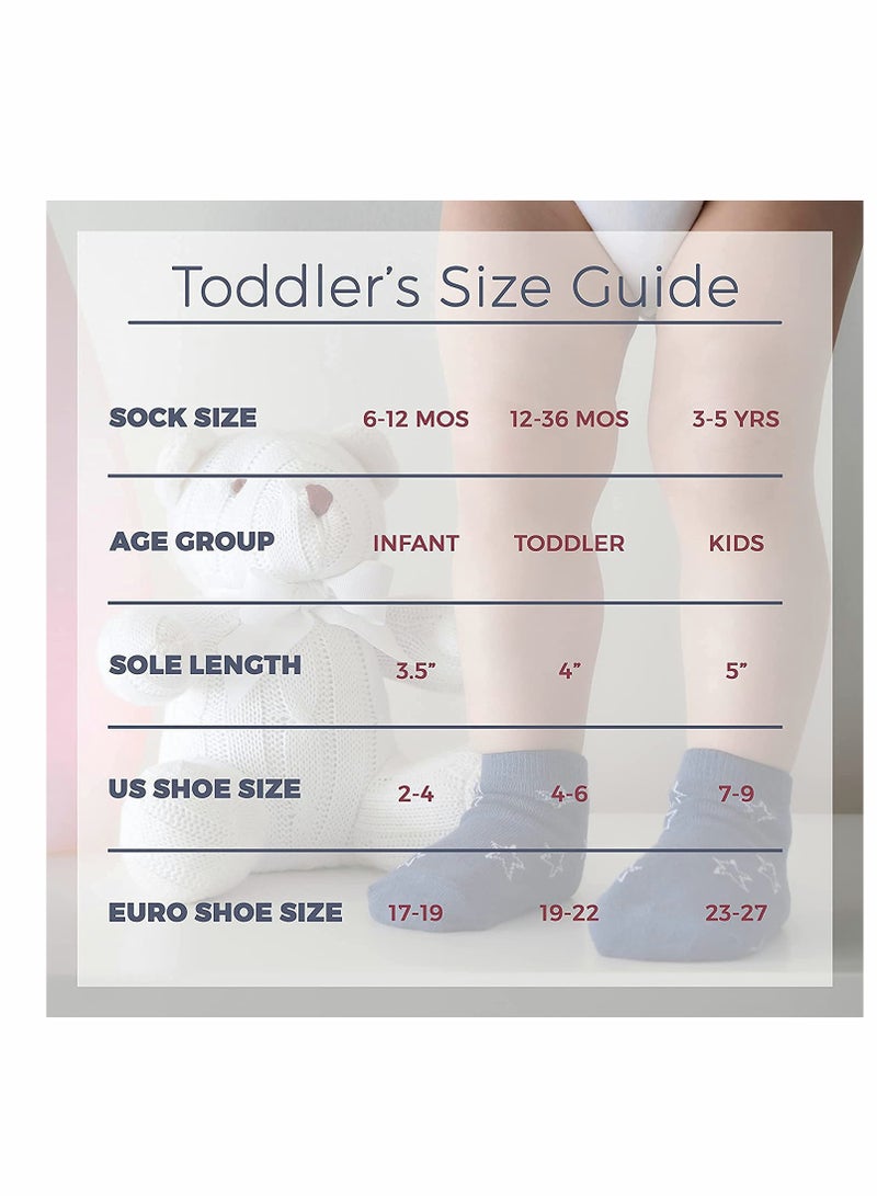KASTWAVE ELECDON Non Slip Toddler Socks, Anti Skid Athletic Socks with Grip, for Toddlers Boys or Girls, Anti-Slip Ankle Socks for Infants and Kids(12 Pairs) - Image 4