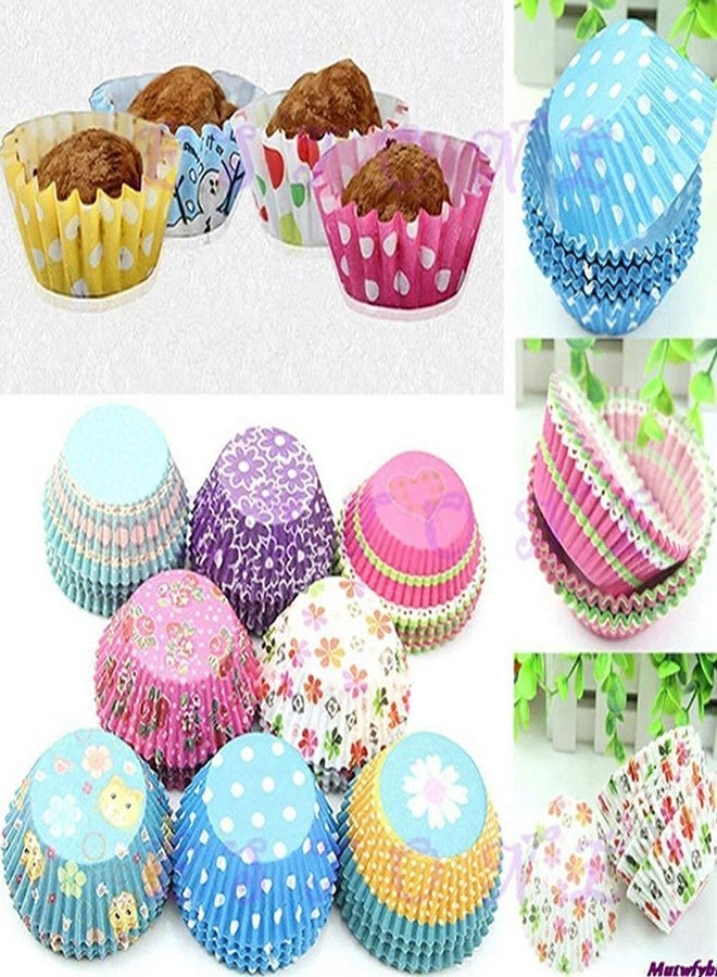 Kosh Fancy Descent Baking Greaseproof Muffins Round Paper Cups Cake Microwave or Oven Tray Safe Muffin Paper Cups/Liners (Single/Assorted Color/Prints) Multicolor (1000 PC) - Image 3