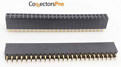 Connectors Pro 25-Pack 50P 2.54mm 0.1" Pitch PCB Female Pin Headers 2x25 Dual Rows 50 Pins Female Sockets to Male Straight PCB DIP, Double Rows PC Board Through-Board Strip - Image 2