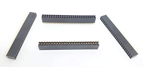 Connectors Pro 25-Pack 50P 2.54mm 0.1" Pitch PCB Female Pin Headers 2x25 Dual Rows 50 Pins Female Sockets to Male Straight PCB DIP, Double Rows PC Board Through-Board Strip - Image 1