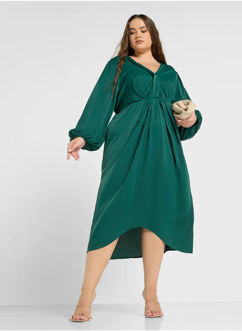 Ginger Plus V Neck Shift Dress