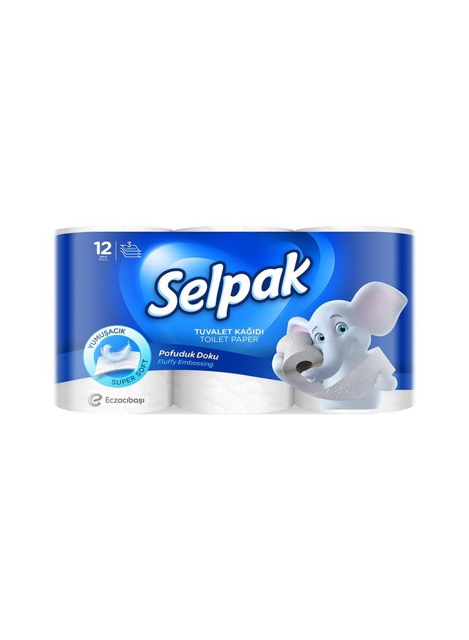 سيلباك ورق تواليت سيلباك - 3 طبقات (عبوة من 12) أبيض - Image 1