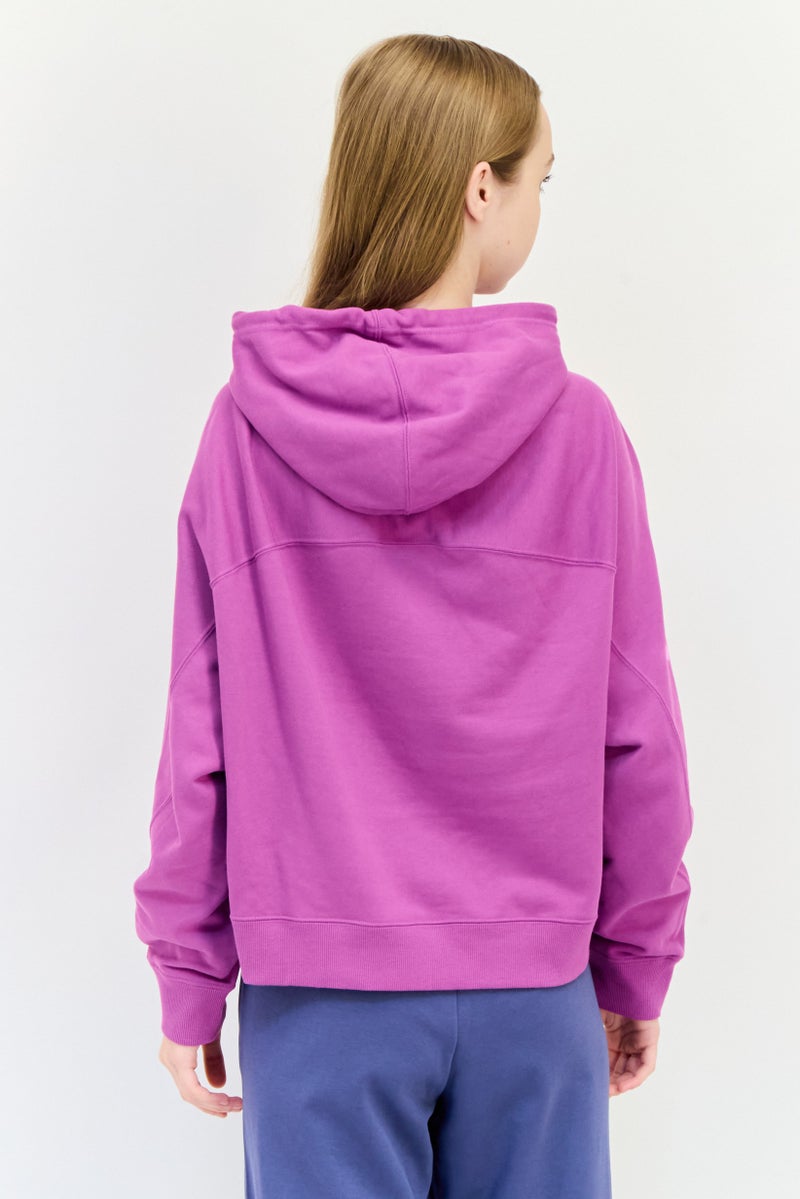 adidas Originals Women Sportswear Fit Long Sleeve Outdoor Hoodie, Purple  - Image 3