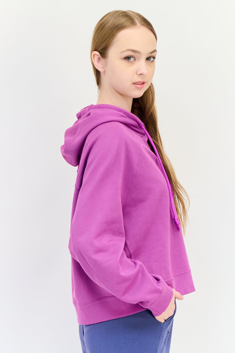 adidas Originals Women Sportswear Fit Long Sleeve Outdoor Hoodie, Purple  - Image 4