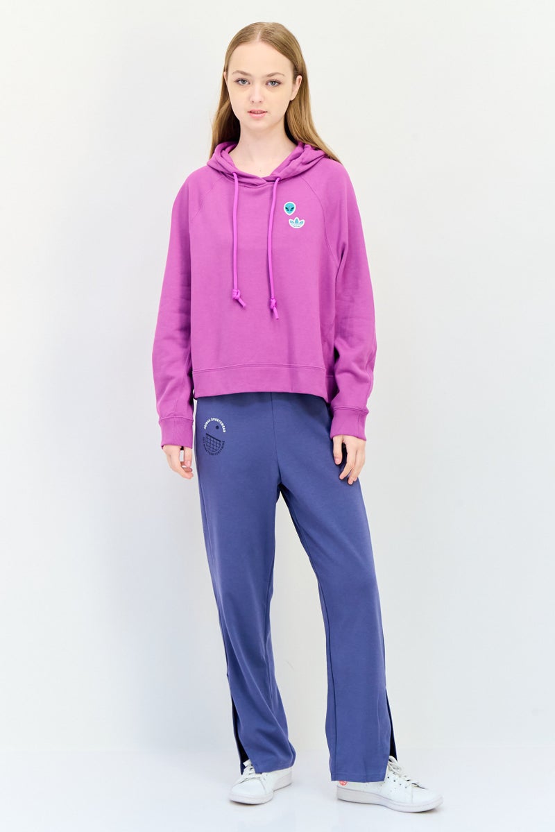 adidas Originals Women Sportswear Fit Long Sleeve Outdoor Hoodie, Purple  - Image 2