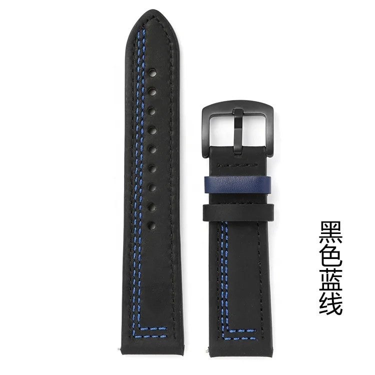 Bluejw 20mm 22mm Genuine Leather Watch Strap Replacement for Huawei GT Series Samsung Galaxy Watch Garmin Fenix & Forerunner – Durable Leather Watch Band with Quick Release - Image 3