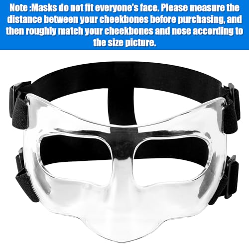 NQEUEPN Nose Guard for Broken Nose, Adjustable Face Shield Breathable Transparent Face Guard Sports Training Face Mask Nose Protector with Padding for Adults Teens Basketball Soccer Accessories - Image 3