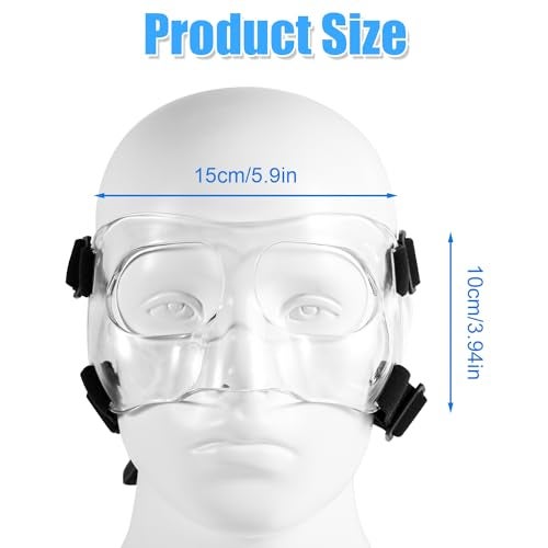 NQEUEPN Nose Guard for Broken Nose, Adjustable Face Shield Breathable Transparent Face Guard Sports Training Face Mask Nose Protector with Padding for Adults Teens Basketball Soccer Accessories - Image 2