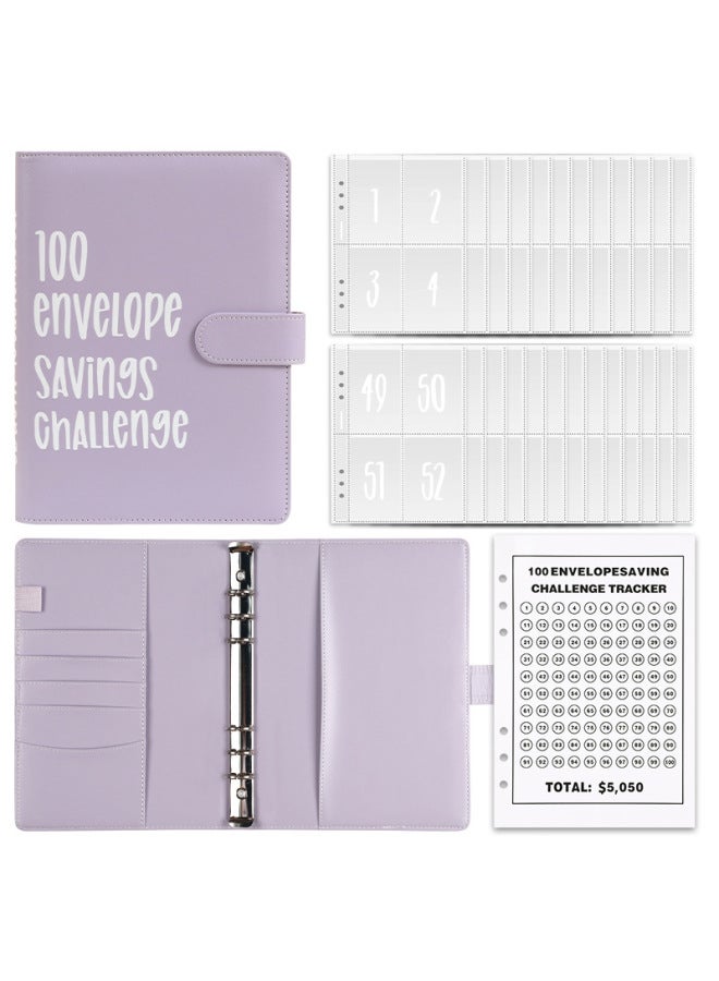 HONGYANG Envelope Challenge 100 Days Saving Loose-leaf Book Challenge Cash Envelope Budget Storage Book - Image 1
