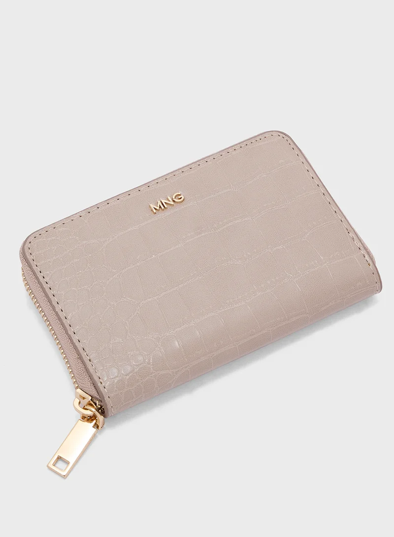 MANGO Crocodile-Effect Purse