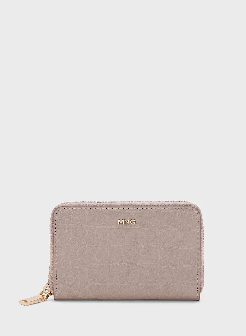 MANGO Crocodile-Effect Purse